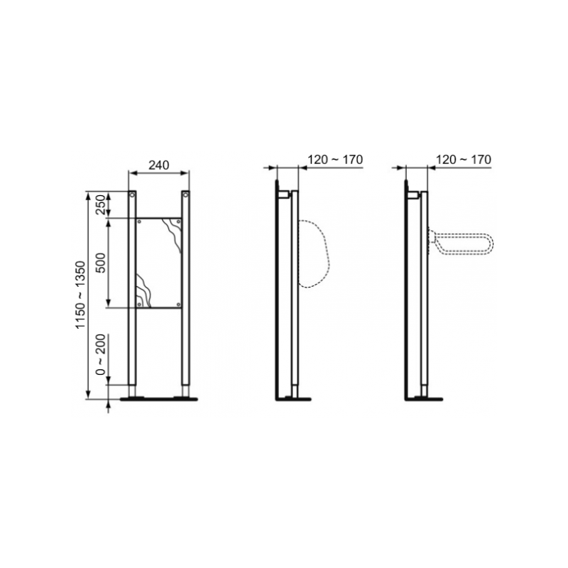 Инсталляция для поручня Ideal Standard Prosys R010567 п