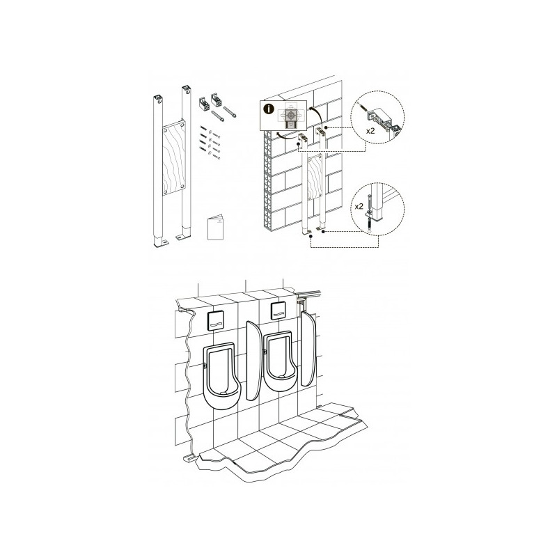 Инсталляция для поручня Ideal Standard Prosys R010567 установка