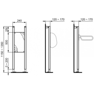 Инсталляция для поручня Ideal Standard Prosys R010567 п