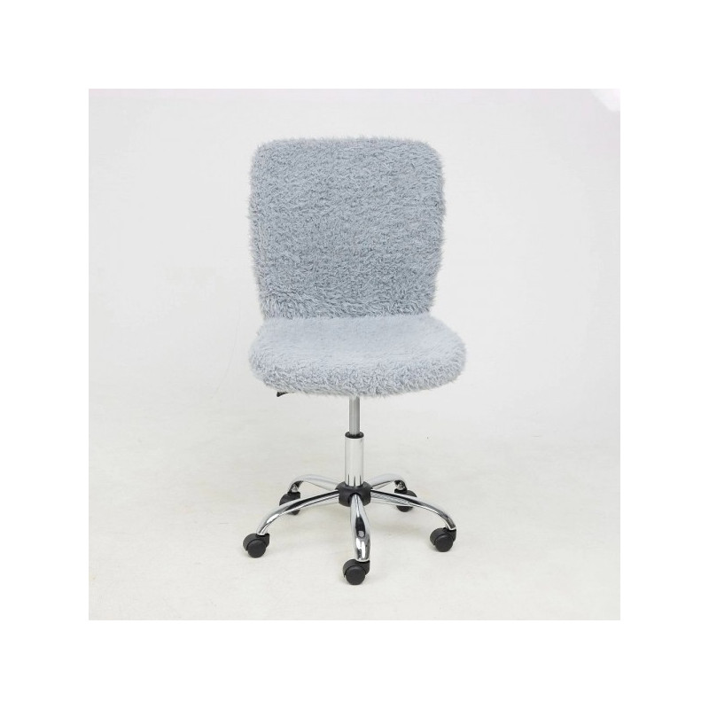 Кресло компьютерное AksHome Fluffy серый вид спереди