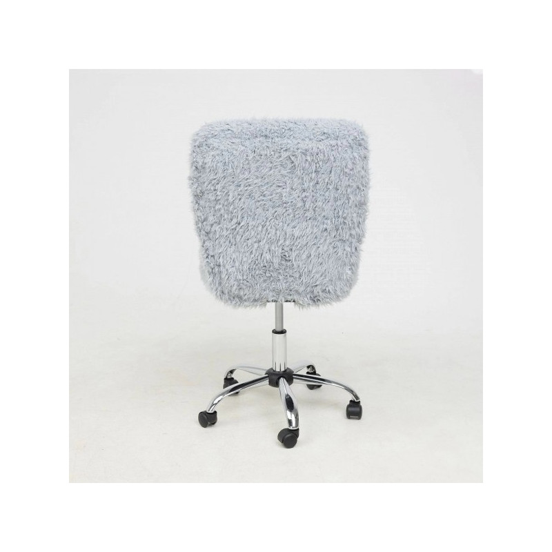 Кресло компьютерное AksHome Fluffy серый вид сзади