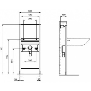 Инсталляция для раковины Ideal Standard Prosys R016067 параметры