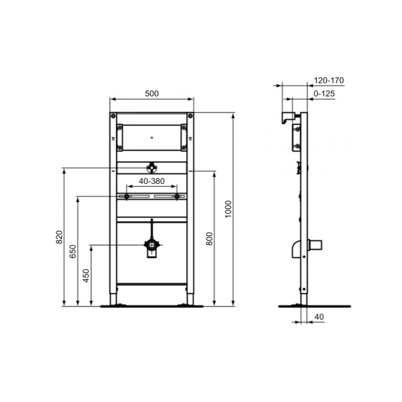 Инсталляция для писсуара Ideal Standard Prosys R016367 параметры