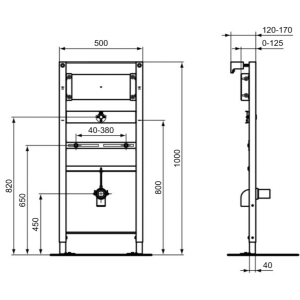 Инсталляция для писсуара Ideal Standard Prosys R016367 параметры