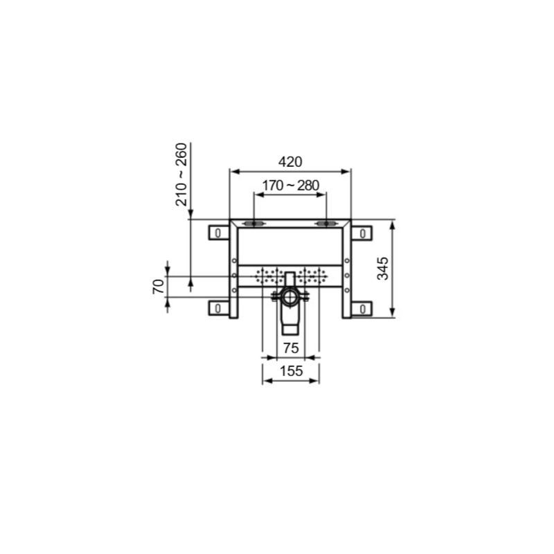 Инсталляция для раковины Ideal Standard Prosys R016467 параметры