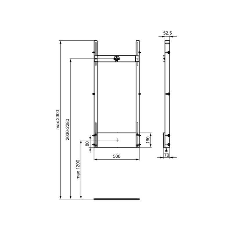 Инсталляция для смесителя Ideal Standard Prosys R016767 параметры