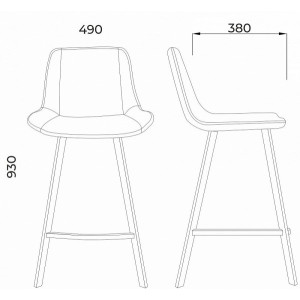 Стул AksHome Leros темно-зеленый схема