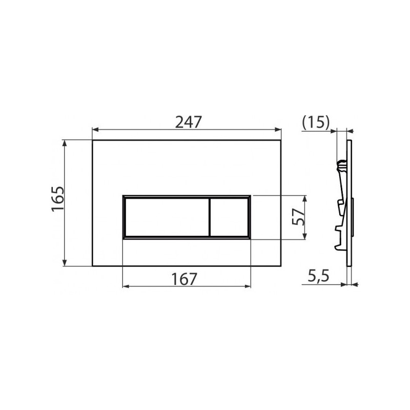 Кнопка смыва Alcaplast M578 черный схема