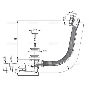 Сифон Alcaplast A55K-BL-01 схема