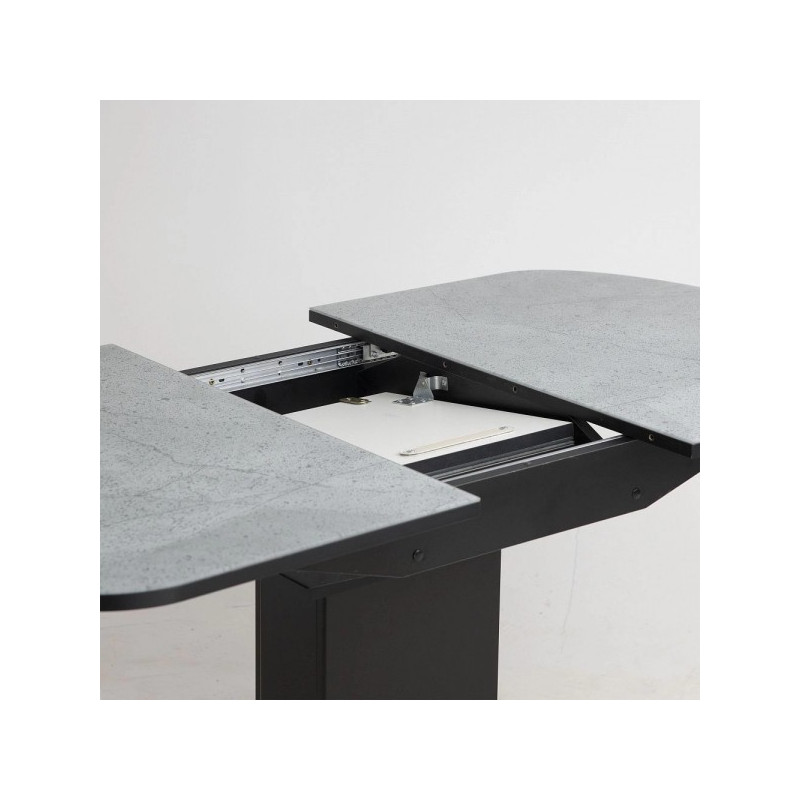 Кухонный стол Аврора Корсика мрамор серый/черный матовый вид внутри