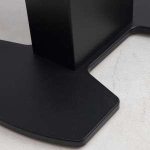 Кухонный стол Аврора Корсика мрамор черный/черный матовый основние