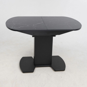 Кухонный стол Аврора Корсика мрамор черный/черный матовый вид спереди