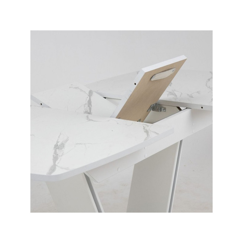 Кухонный стол Аврора Дрезден камень белый/белый механизм
