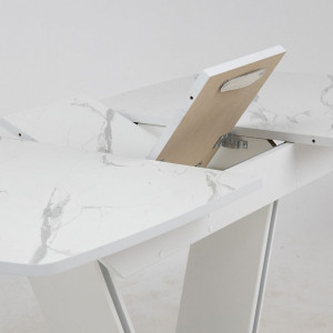 Кухонный стол Аврора Дрезден камень белый/белый механизм