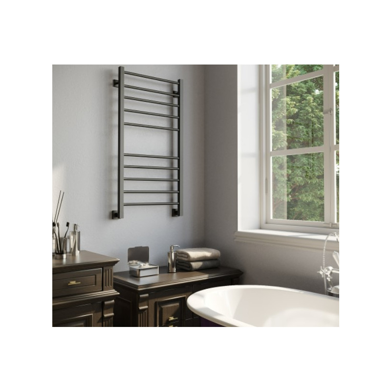 Полотенцесушитель Stinox Classic 500x1000 НП (1/2") черный матовый в ванной