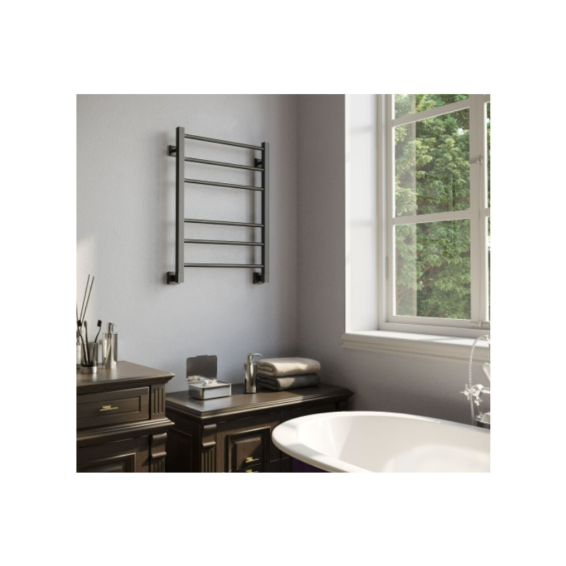 Полотенцесушитель Stinox Classic 500x700 НП (1/2") черный матовый на стене