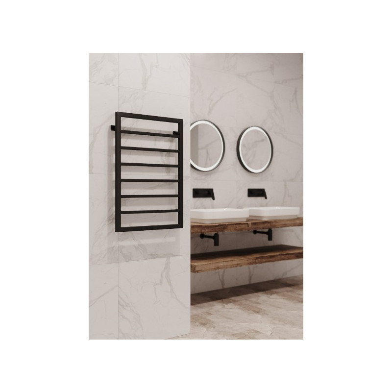 Полотенцесушитель Stinox Croma 500x800 НП (1/2") черный матовый в ванной