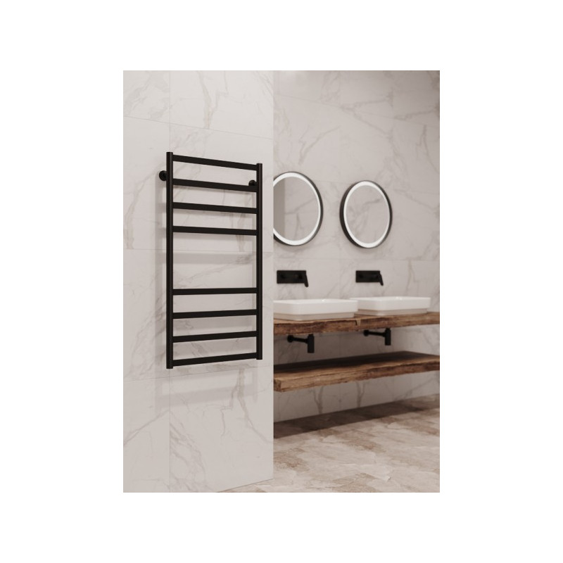 Полотенцесушитель Stinox Maxima 500x1000 НП (1") черный матовый в ванной