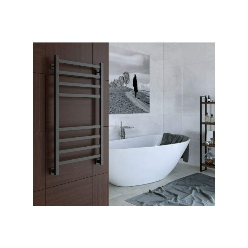 Полотенцесушитель Stinox Prestige 500x1000 БП (1/2") черный матовый в ванной