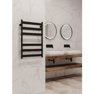 Полотенцесушитель Stinox Napoli 500x800 НП (1/2") черный матовый в ванной