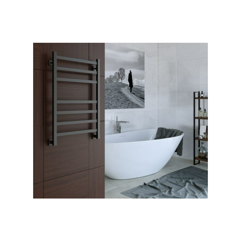 Полотенцесушитель Stinox Prestige 500x800 БП (1/2") черный матовый в ванной