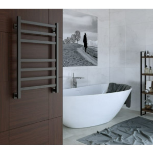 Полотенцесушитель Stinox Prestige 500x800 БП (1/2") черный матовый в ванной