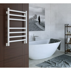 Полотенцесушитель Stinox Prestige 500x800 БП (1/2") белый матовый в ванной