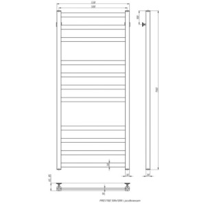 Полотенцесушитель Stinox Prestige Luxe 500x1200 НП (1/2") белый матовый размеры