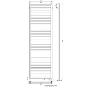 Полотенцесушитель Stinox Prestige Luxe 500x1800 НП (1/2") черный матовый размеры