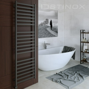 Полотенцесушитель Stinox Prestige Luxe 500x1800 НП (1/2") черный матовый в ванной