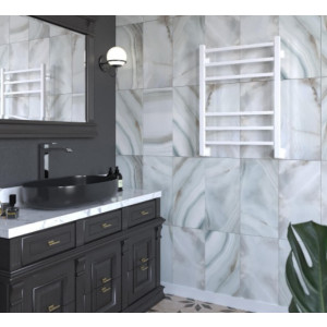 Полотенцесушитель Stinox Quatro 500x700 НП (1/2") белый матовый в ванной