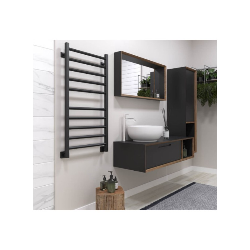 Полотенцесушитель Stinox Sorento 500x1000 НП (1/2") черный матовый в ванной