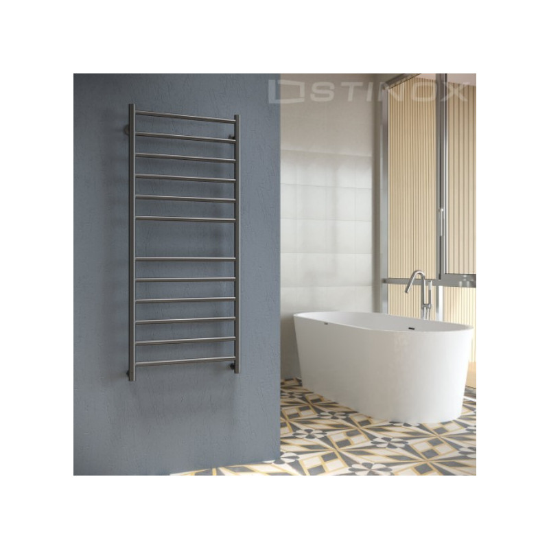 Полотенцесушитель Stinox Toscana 500x1200 НП (1/2") черный матовый в ванной