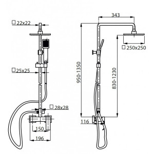 Душевая система Ahti Kerava KA303100 схема