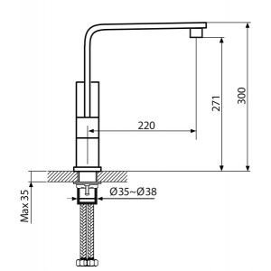 Смеситель Ahti Hamina HA103011 черный схема
