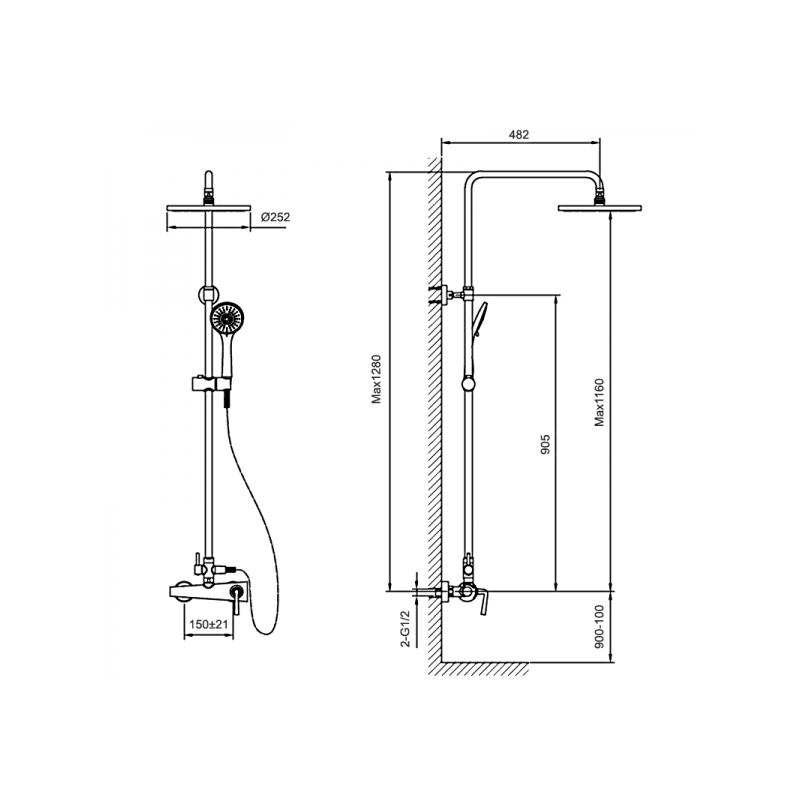 Душевая система Ahti Turku TU315000 схема