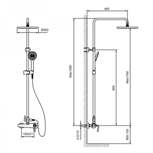 Душевая система Ahti Turku TU315000 схема