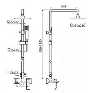 Душевая система Ahti Kerava KA403101 схема
