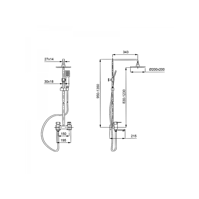 Душевая система Ahti Vantaa VT325002 схема