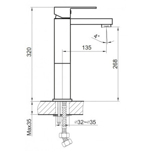 Смеситель Ahti Hamina HA202001 черный схема