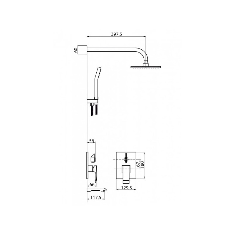 Душевая система Ahti Rauma RM405318 схема
