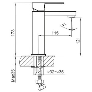 Смеситель Ahti Hamina HA201001 черный схема