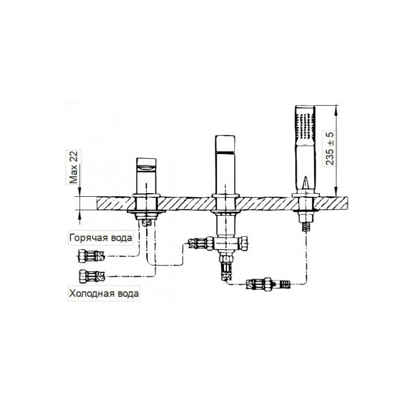 Смеситель Ahti Garda DM401001 хром схема
