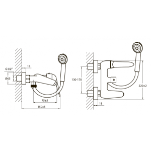 Смеситель Ahti Karjala KJ405001 хром схема