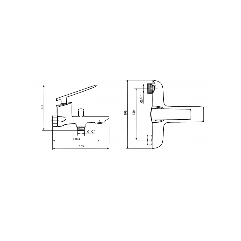 Смеситель Ahti Pori PR405001 хром схема