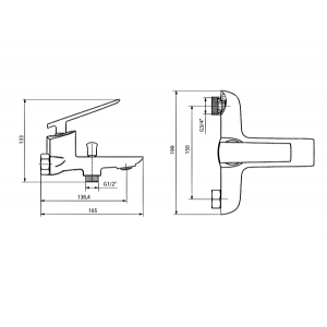 Смеситель Ahti Pori PR405001 хром схема