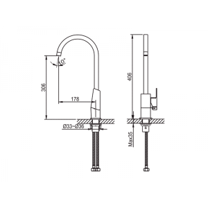Смеситель Ahti Helsinki HE103011 золотой схемаVincea