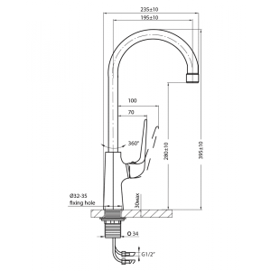Смеситель Ahti Karjala KJ103011 хром схема