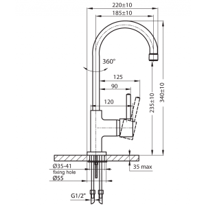 Смеситель Ahti Polar circle PC103011 хром схема