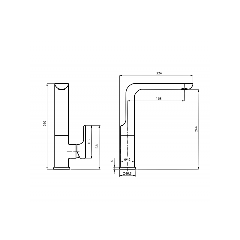 Смеситель Ahti Sipoo SB101011 белый схема